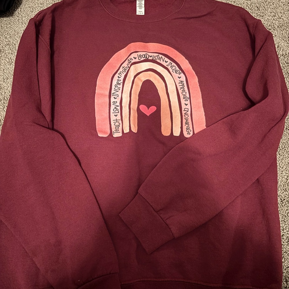 Women’s Teaching Burgundy Graphic Sweater